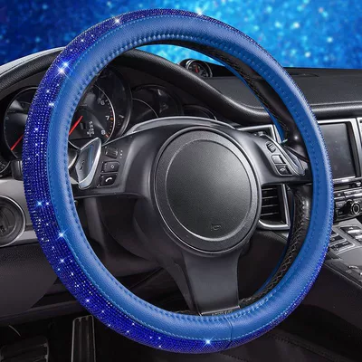 Steering Wheel Cover Amazon Hot-Selling | Steering wheel cover - blue-diamond-on-blue-background-38cm