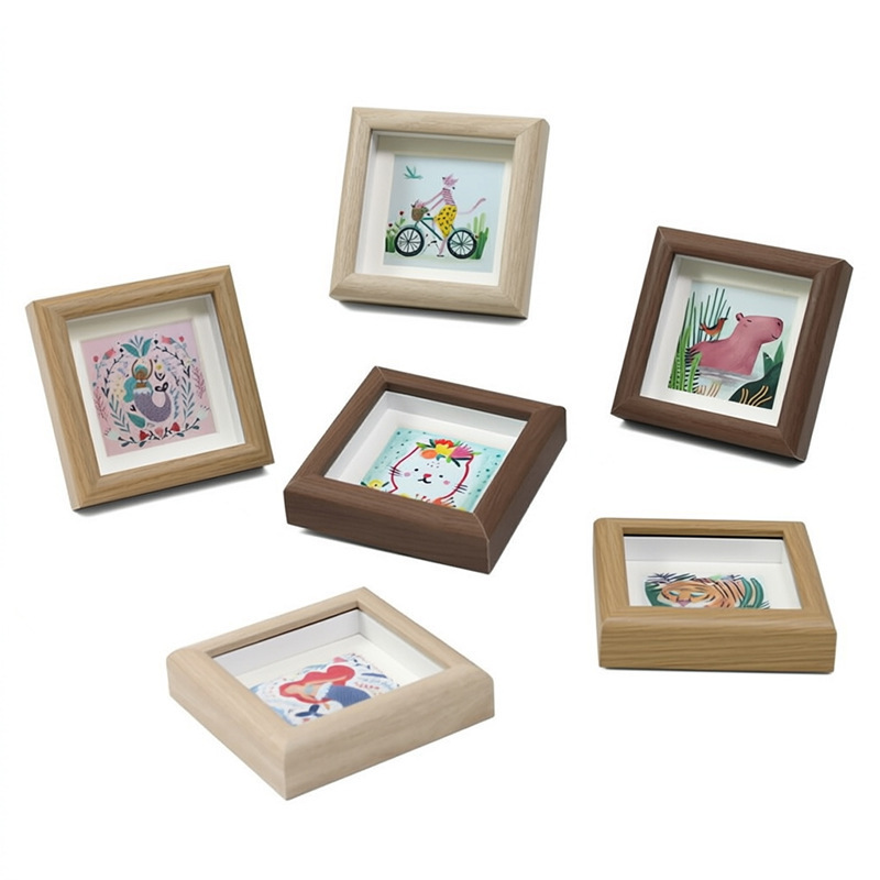 Square Photo Frame Hollow 4568inch Mini Wooden Small Photo Frame Table DIY Oil Pastel Picture Frame Manufacturer Wholesale