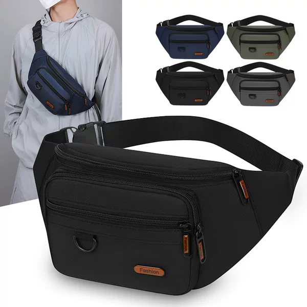 New cross-border men's chest bag, urban simple outdoor large-capacity crossbody bag, casual travel waterproof and wear-resistant waist bag