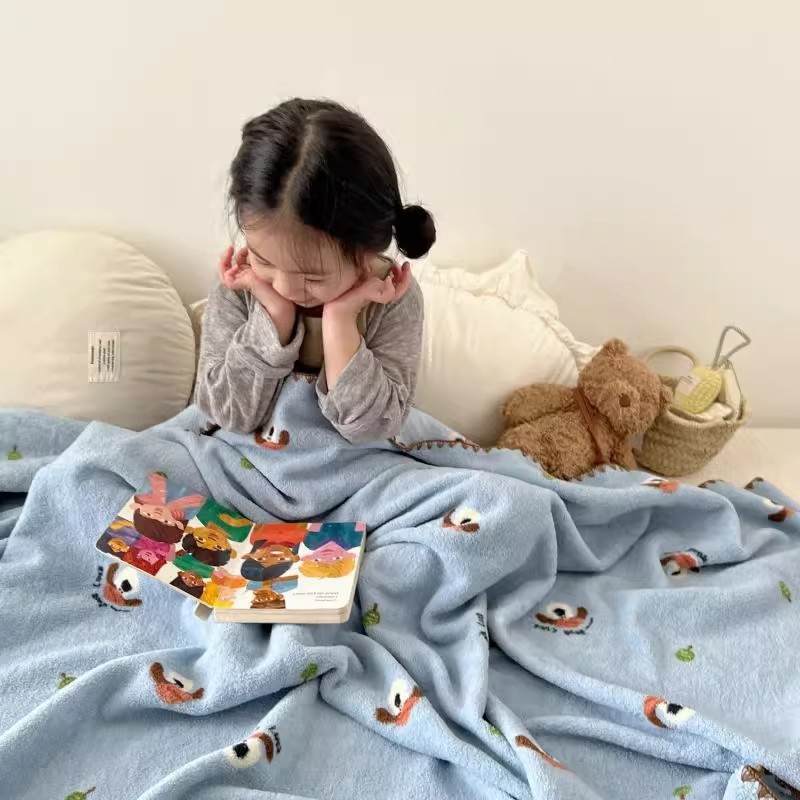 卡通舒棉绒双面绒毛毯贝壳边多功能沙发午休盖毯婴幼儿四季小毯子|undefined