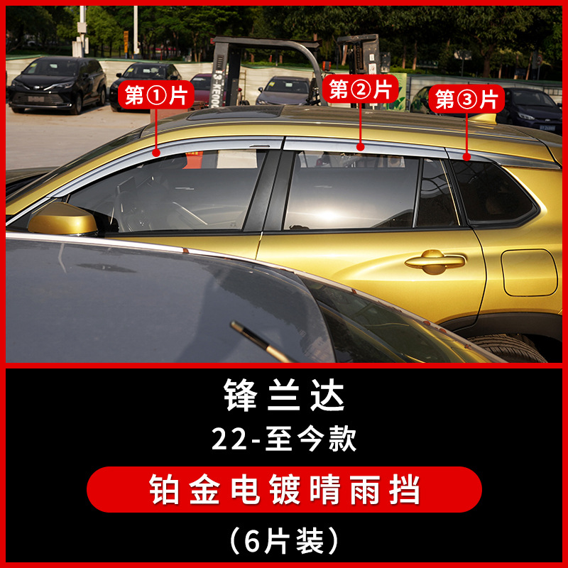 Tenxinrui adecuado para Toyota Corolla Cruz Sharp frente fijo lluvia escudo ventana lluvia ceja lluvia escudo Accesorios