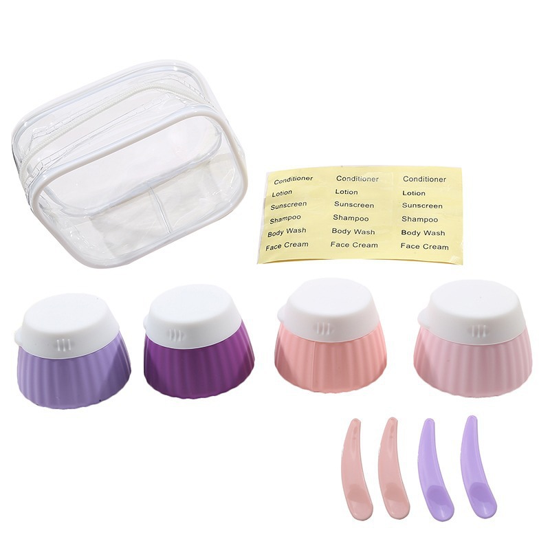 跨境套装面霜分装瓶硅胶旅行分装瓶护肤品面霜乳液便携硅胶面霜瓶