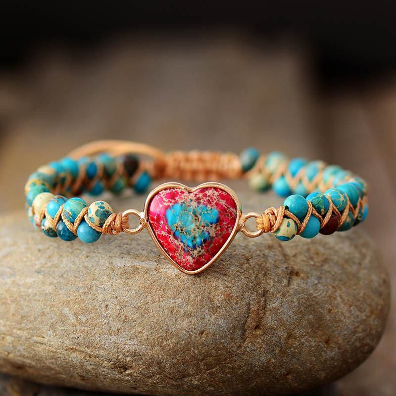 Vintage Style Colorful Heart Shape Emperor Stone Bracelets In Bulk display picture 2