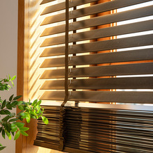 实木百叶帘 5cm宽叶片 椴木材质 四合一拉珠 客厅餐厅书房