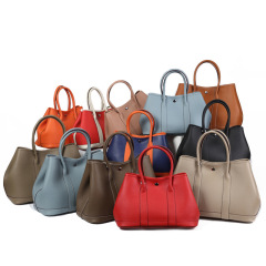 新款女包荔枝紋頭層牛皮歐美花園包真皮大容量時尚單肩手提包