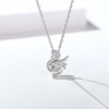 Swan, necklace, chain, fashionable set, beads from pearl, accessory, simple and elegant design, internet celebrity