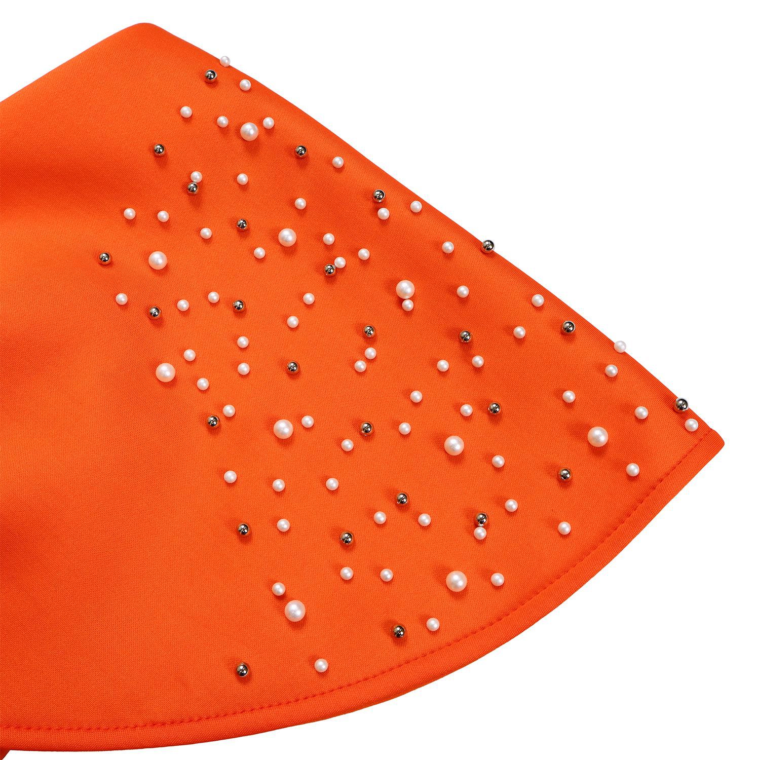 Robe de soirée sexy à col en V et à volants avec fente perlée, robe de banquet de tempérament de célébrité_voghion.com