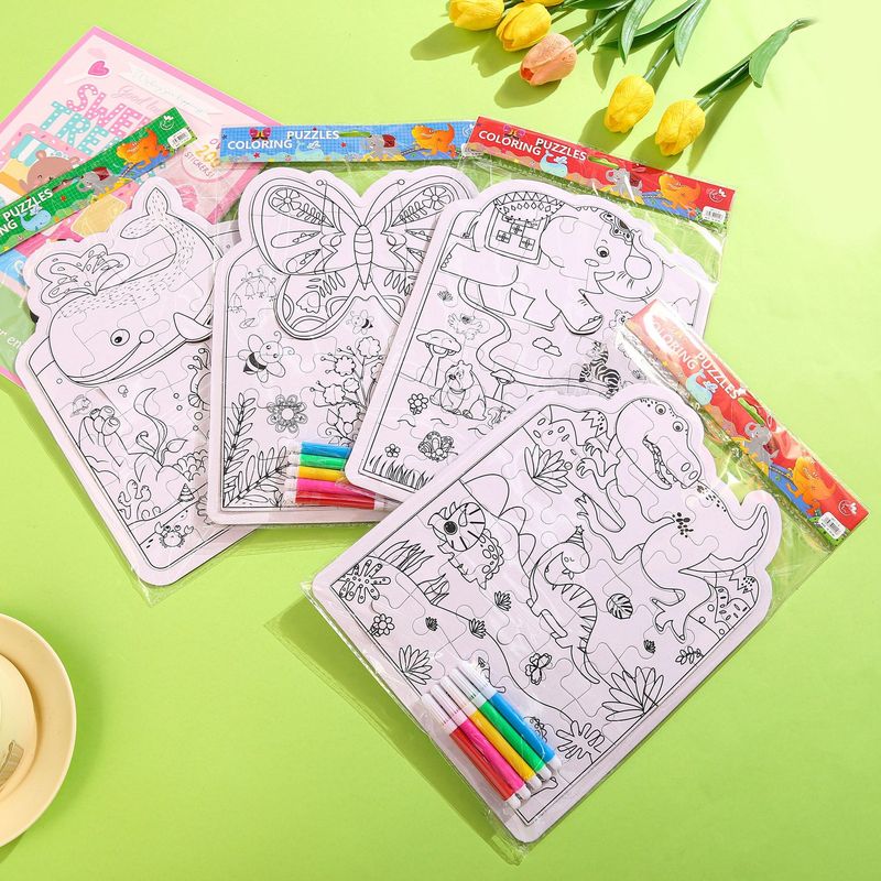 クロスボーダー大型ぬりえ子供の漫画落書き絵本啓蒙動物の形のぬり絵セット卸売|undefined