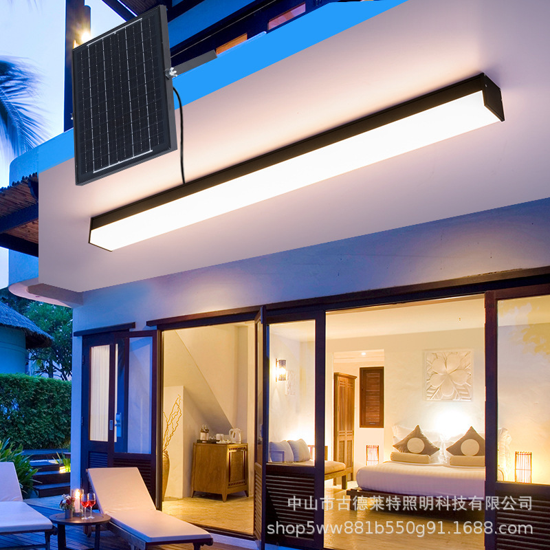 Solar-Powered Ceiling Light for Sunroom, Outdoor Balcony, Entryway, Corridor, Long Strip Terrace, and Eaves