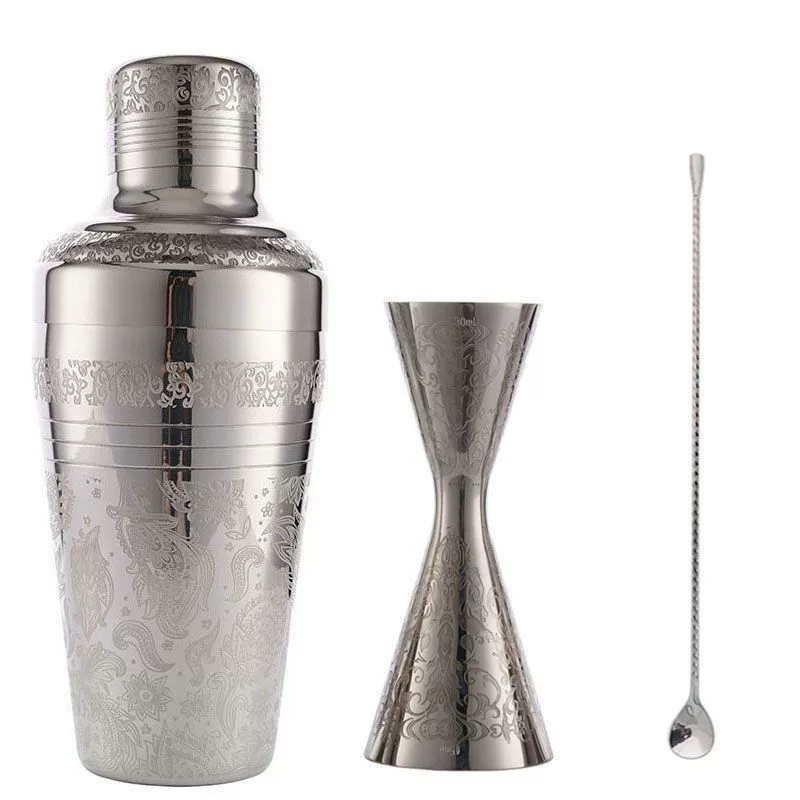 Трехсекционный японский коктейльный шейкер из нержавеющей стали с цветком барона, набор для коктейлей, барный шейкер, чашка для молочного чая, ручной шейкер
