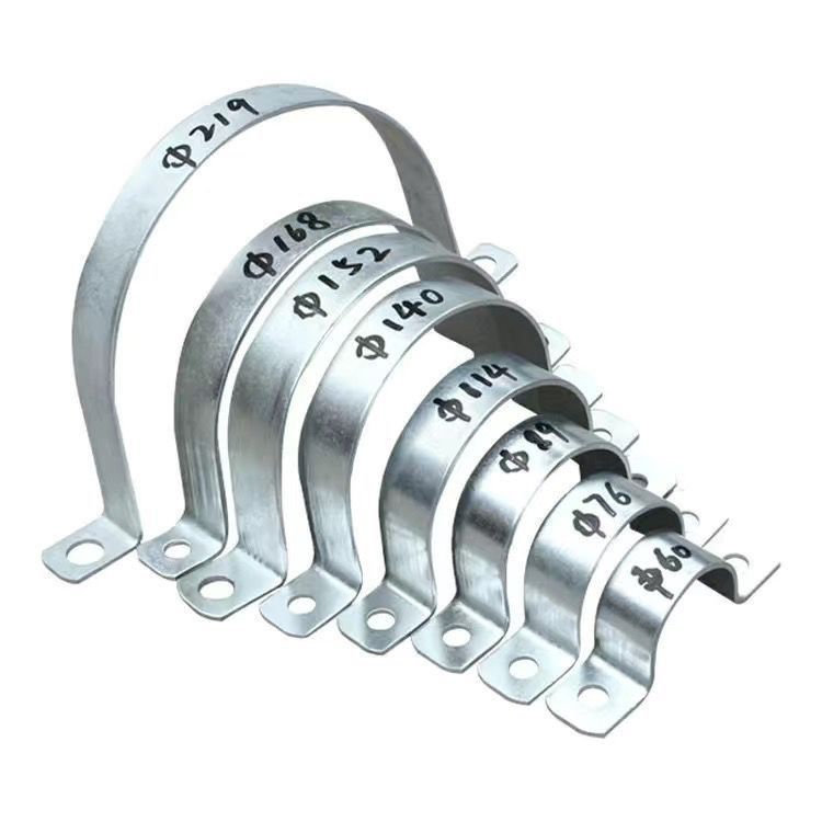 标志牌路牌抱箍单U型加厚型镀锌抱箍单抱卡圆形电线杆抱箍