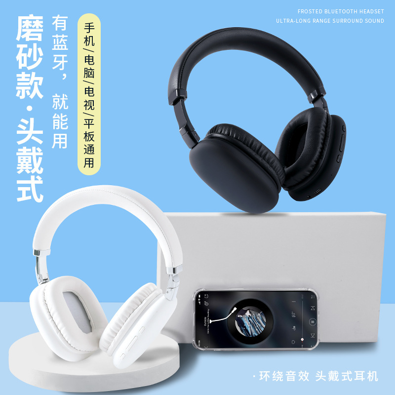 Cross-Border Customized Head-Mounted Wireless Bluetooth Headphones with Hifi High-Quality Sound, Anc Noise Reduction, and Ultra-Long Battery Life, Private Model from the Manufacturer