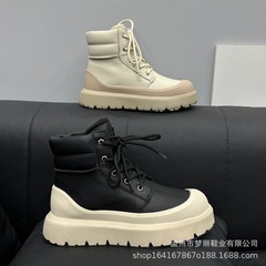 雪地靴皮毛一体情侣靴子保暖加厚系带高帮靴休闲鞋