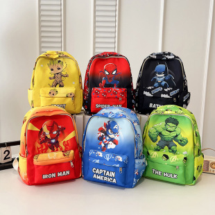 New Cartoon Avengers Children's Backpack Fashion Cross-Border Ultra-Light Large Capacity Cute Kindergarten School Bag for Boys and Girls
