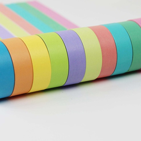 10 color del arco iris cinta de papel cinta de encaje DIY grabable color caramelo cinta de color sólido 10 m cinta de lágrima mano