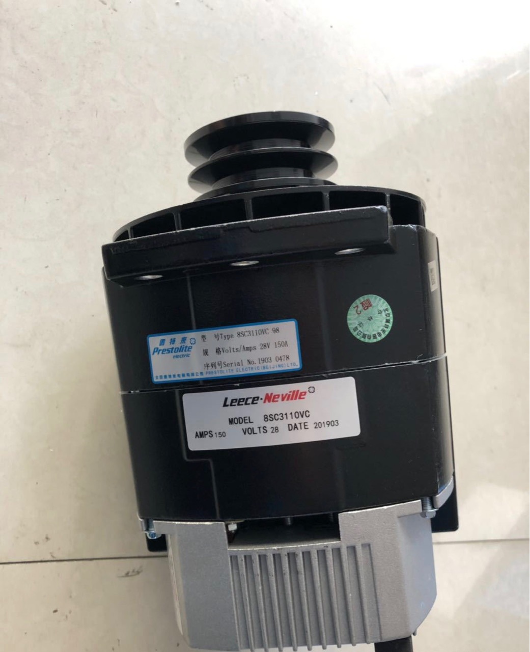 Petra 8SC3110VC generator Leece-Neville Petra bus air conditioning generator
