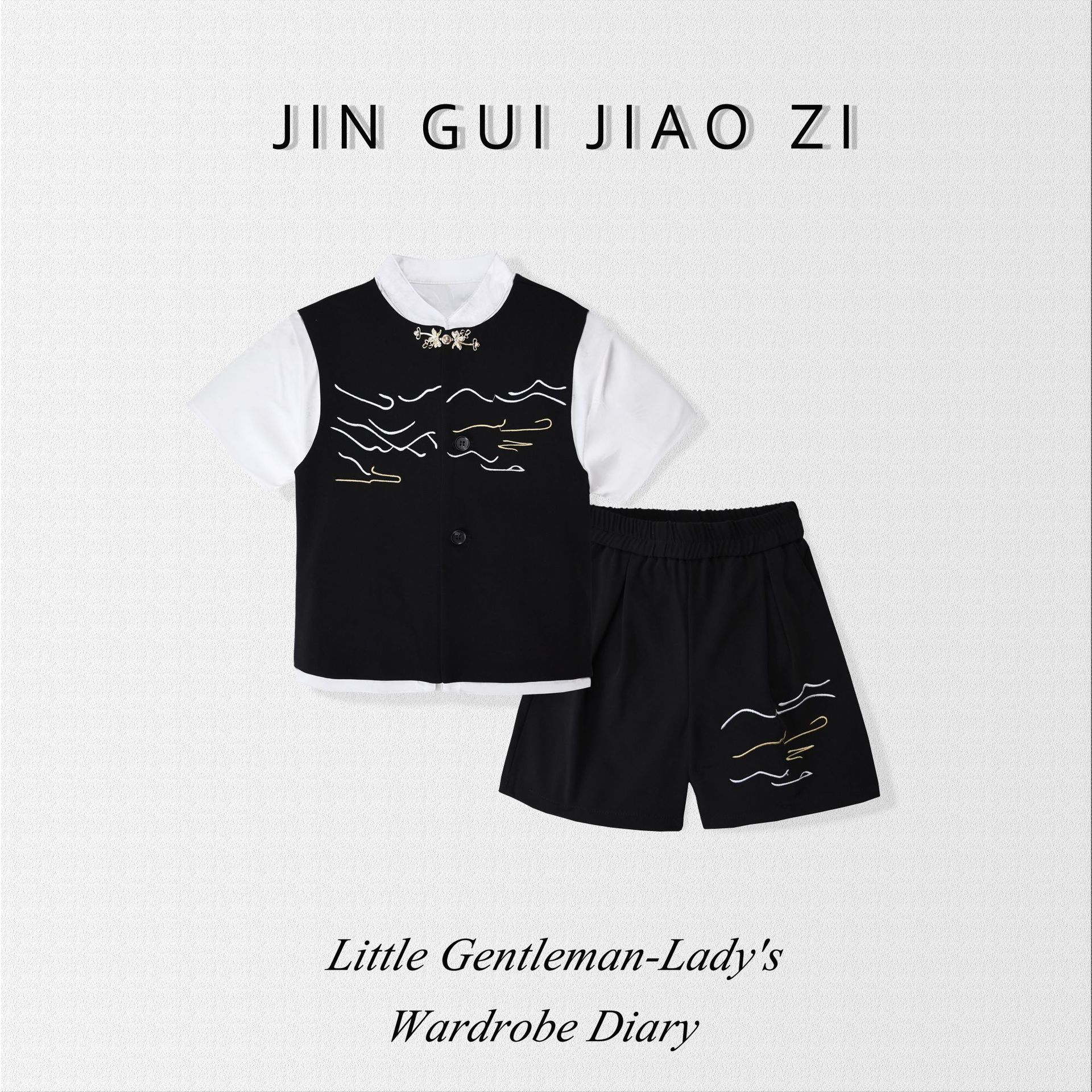 2025 New Chinese Style Boys' Suits, Chinese Style Summer Clothes, Boys' Han Dynasty Costumes, Middle-Aged and Older Kidsren's Tang Suit Dresses