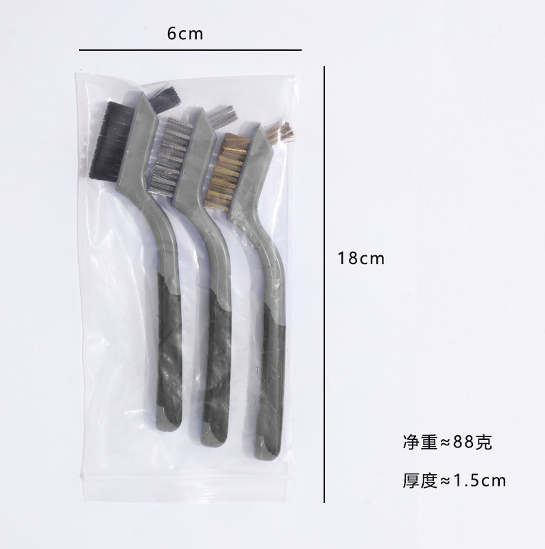 Nueve caballos 3PC traje de doble cabeza cepillo de alambre de acero inoxidable cepillo de alambre de cobre cepillo de limpieza Wenwan cepillo de eliminación de óxido