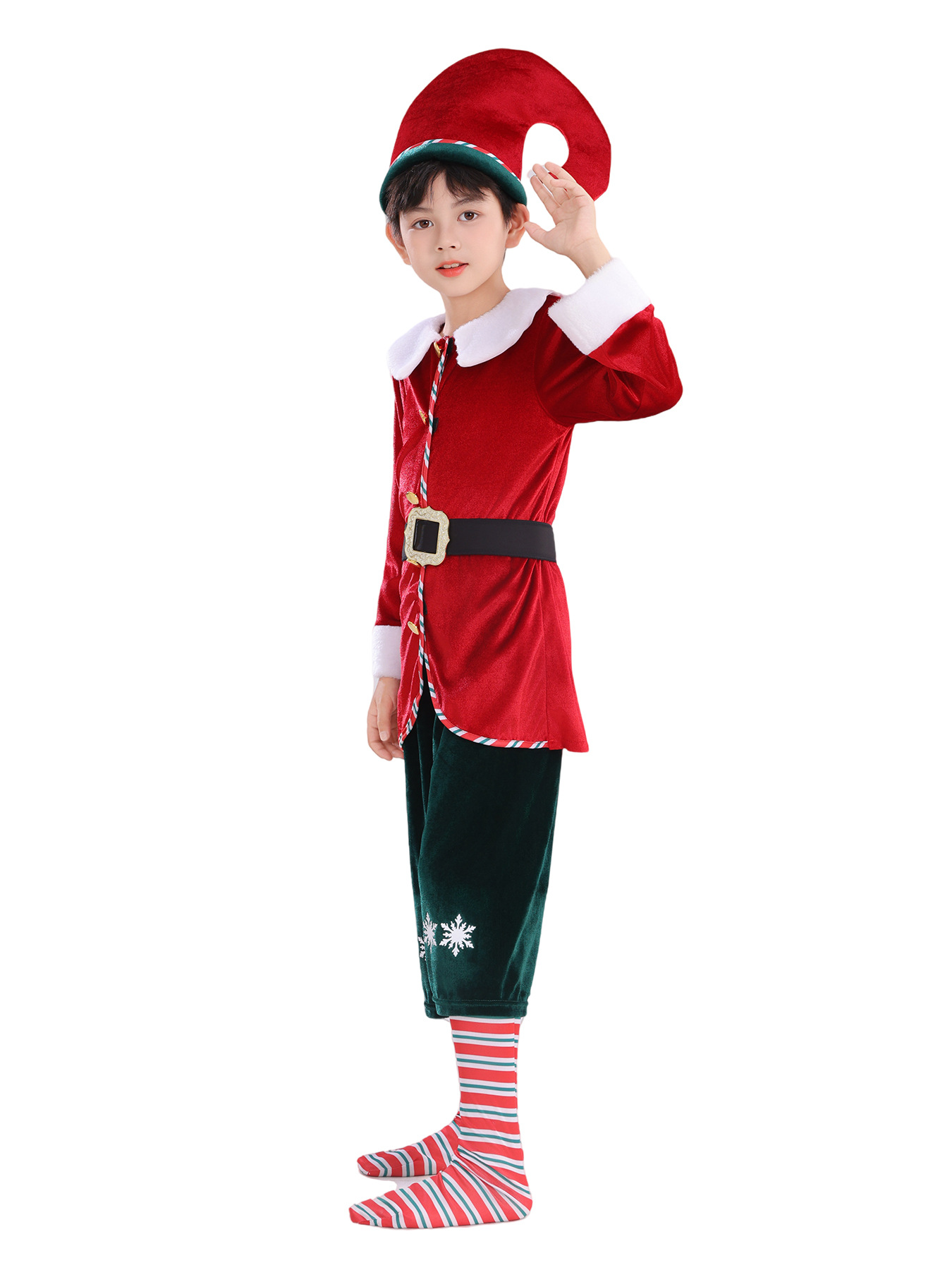 2025 transfronterizos nuevos costumes de Navidad para niños elfos disfraz de espectáculo ropa de espectáculo ropa de papel
