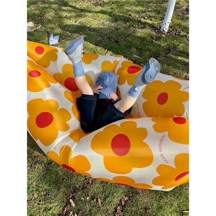 Camping Inflatable Sofa Sunflower Outdoor Lazy Picnic Recliner Portable Folding Music Festival Air Bed Air Stool