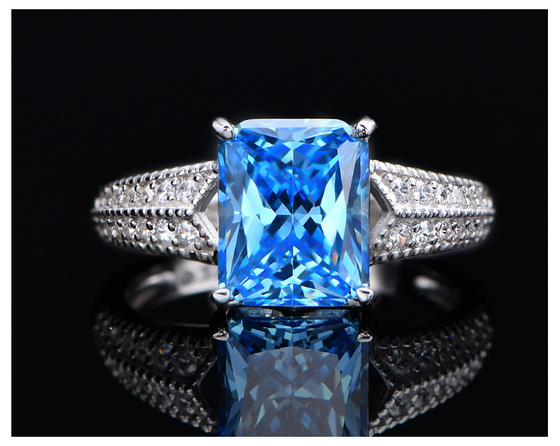 Fashion Geometric Sterling Silver Plating Zircon Rings 1 Piece