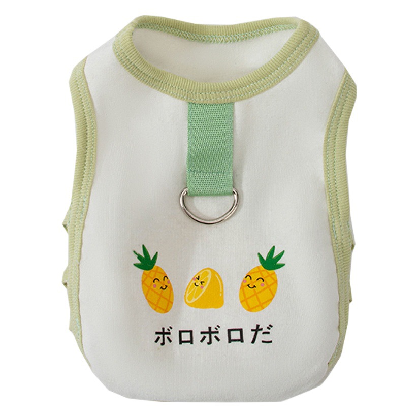 Nueva primavera y verano ropa de cachorro piña transpirable tracción chaleco gato ropa mediano pequeño perro ropa para mascotas