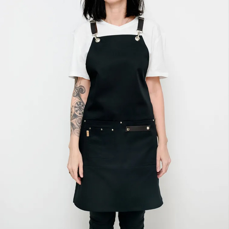 Transfronterizo Amazon poliéster lona delantal personalizado logotipo leche tienda de té cafetería ropa de trabajo cocina delantal impermeable