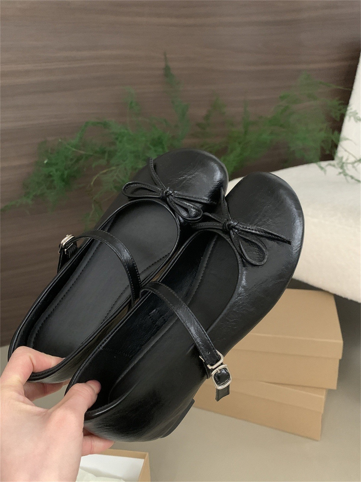 Chaussures de danse Mary Jane à talon compensé caché et nœud argenté pour femmes, collection printemps-automne 2025, style féerique._voghion.com