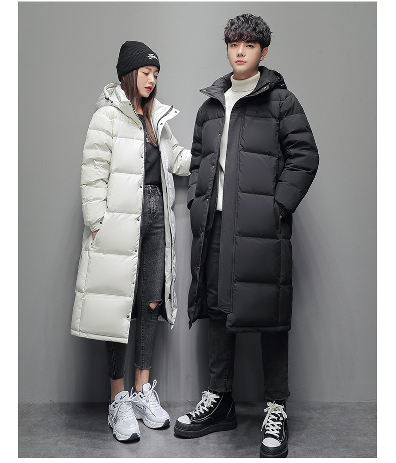 Herrenbekleidung Neue Baumwolljacke für Herren Mittellange warme Winterjacke für Herren und Damen im gleichen Stil Weiße Entenbaumwolle Paaroberteile_voghion.com