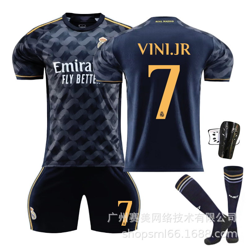 2324 Real Madrid fuera de zafiro azul Jersey N ° 10 Modrich 7 Winnie Croc 5 Bellingham fútbol uniforme traje