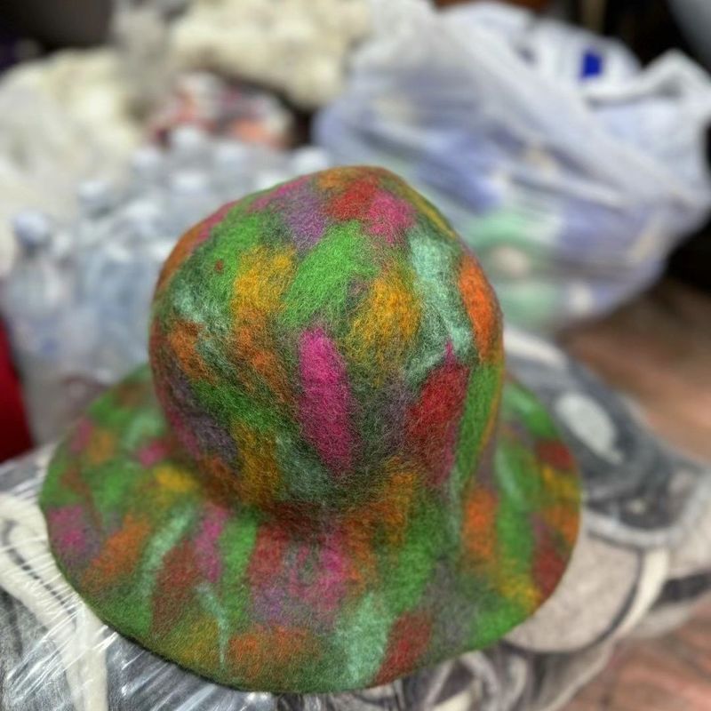 尼泊尔嬉皮韩系爆款蘑菇帽手工羊毛毡彩色紫色个性超萌圆帽子男女|undefined