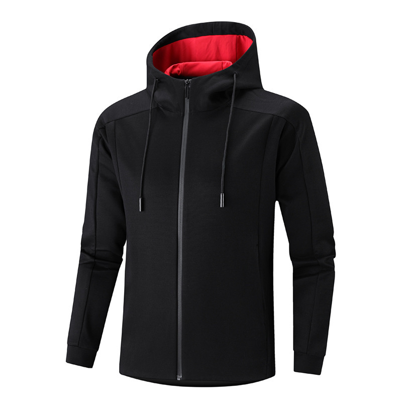 2026 National Uniform Jacquard Cotton Sportswear Hooded Sweatshirt for Men and Women, Solid Color Casual Jacket, Running Group Wear