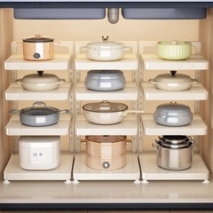 調理器具収納棚厨房物置棚家庭用多機能多層物置棚キッチンキャビネット下水槽層別鍋棚