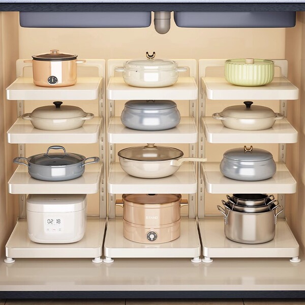 Cookware storage rack kitchen storage rack household multi-function…