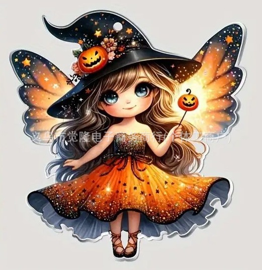 Nuevos productos transfronterizos de acrílico Halloween Elf de automóviles decoración colgante accesorios de llaves colgante soporte fijo