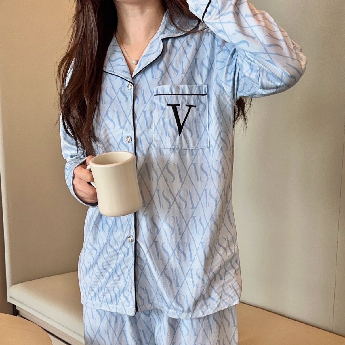 JIEAINA WEIJIA SAME V PAJAMAS WD132  펄 벨벳 걸스 카디건 투피스 홈 의류