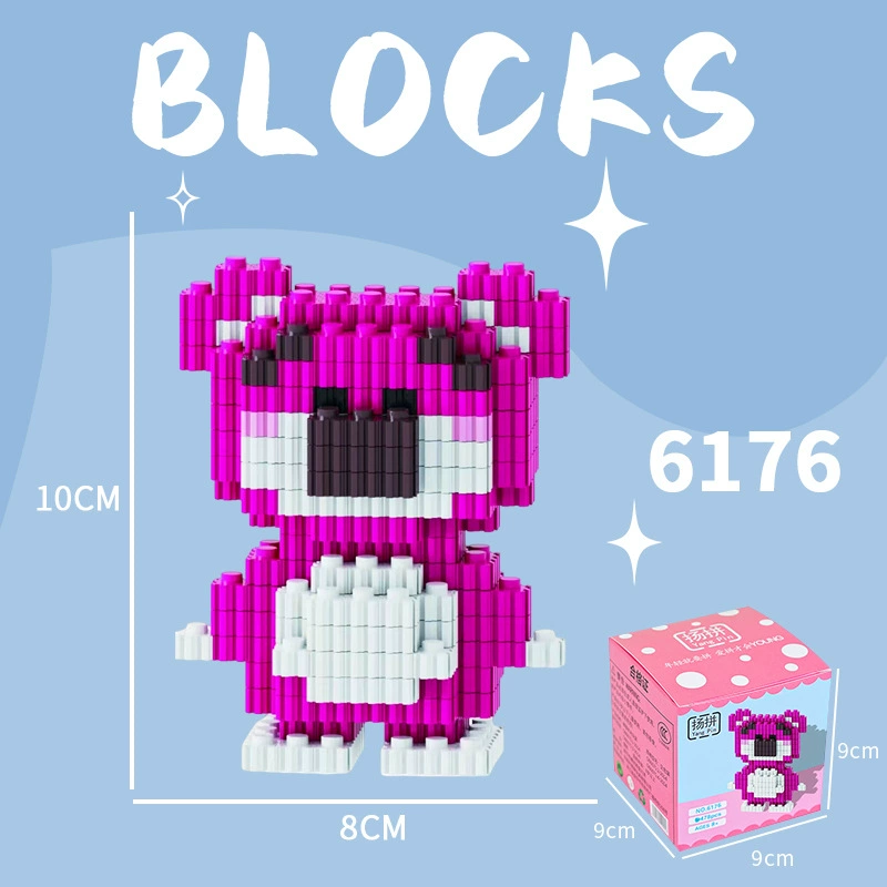 Cartoon Building Block Toy Set, Mini Constructor Doll, 9×9×9 cm, Assorted Character Designs