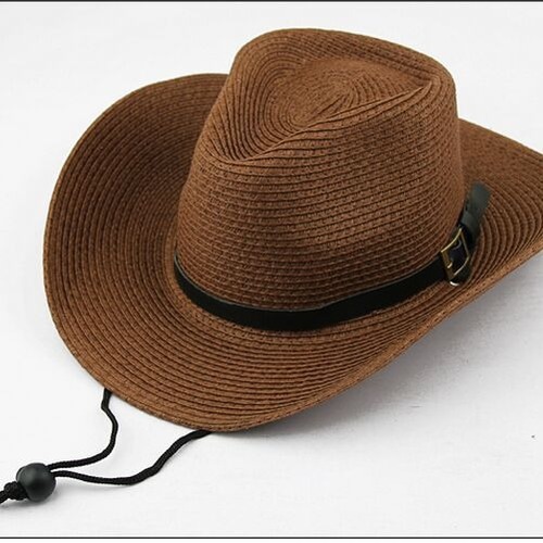 Wholesale Men's Western Cowboy Hat, Foldable Women's Grass Hat Beach Sun Hat Wide Brim Hat Summer Gift Hat