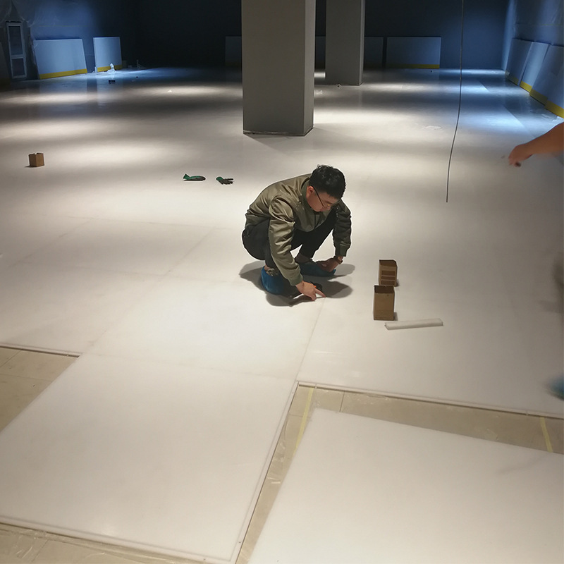 自润滑滑冰场仿真冰板 冰球场滑板 冰壶场赛道可拼接冰场地板