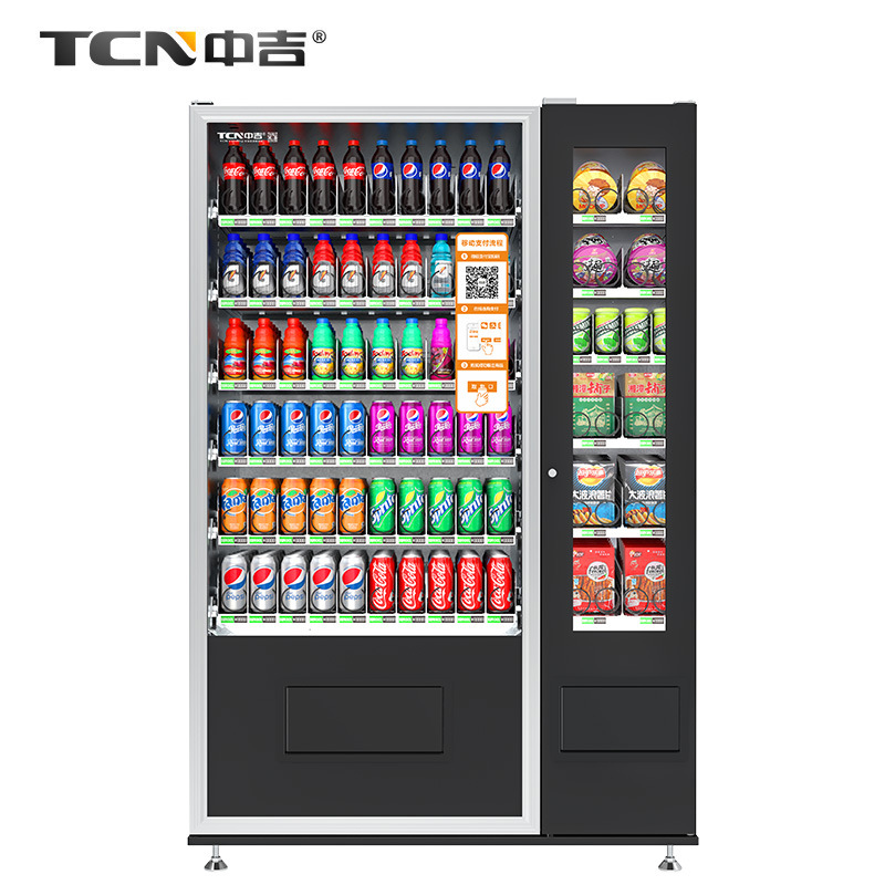 Zhongji 84 QR código escaneo pago bebidas máquina expendedora refrigerada autoservicio máquina expendedora fabricante de la máquina expendedora