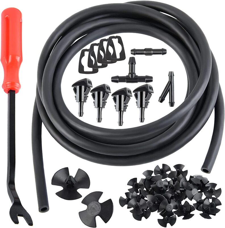 42-in-1 Front Windshield Washer Nozzle Kit 4805742Ab 5116079Aa Fluid Hose Connector