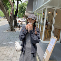 切糕自制【冰岛咖啡】小个子早秋新款上衣女设计感黑色长袖衬衫