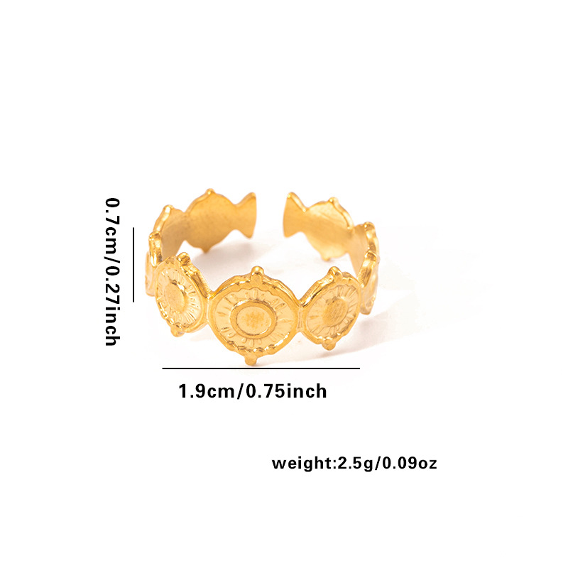 Groothandel Sieraden Vrije Tijd Eenvoudige Stijl Street High Street Bladeren Liefde Hartvorm Bloemen Titanium Staal Galvaniseren Open Ring display picture 47