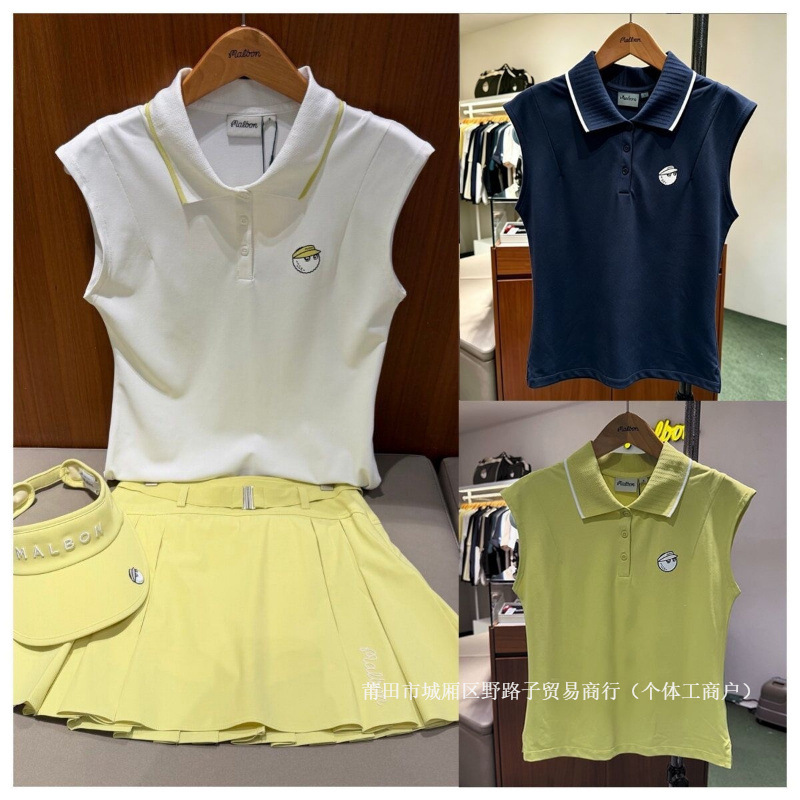 Golf 26 Summer Women's Solid Color Logo Versatile Slim Fit Sleeveless Soft Pique Stretch Breathable Simple Slim Fit