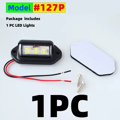 Led Light Bulbs for Car Door Step Lights 12V/24V and Side View License Plate Lights Suitable for Cars, Suvs, Trucks, and Box Trailers (License plate lamp) - 1pc-black