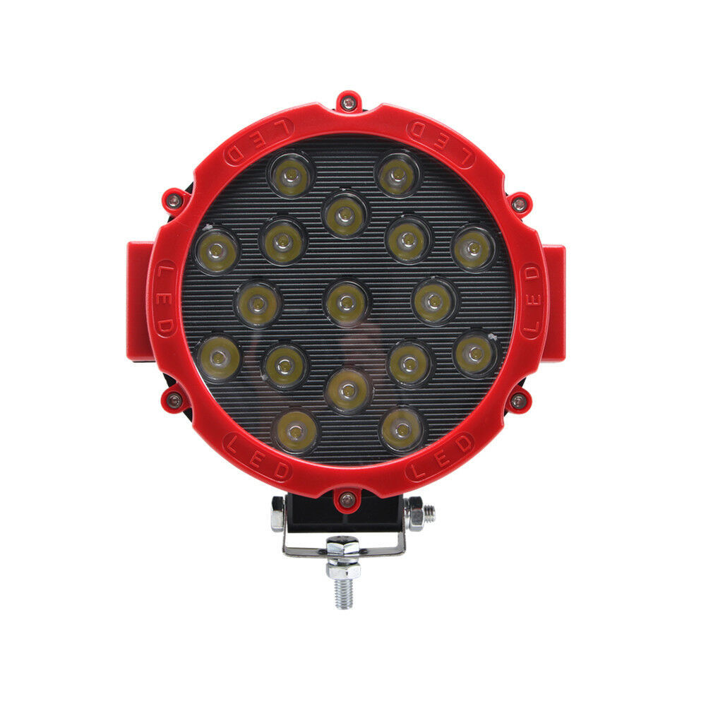 Auto LED Spotlight SUV 51W Negro 17LED Work Light ATV 4wd Bumper Fog Light 7 pulgadas