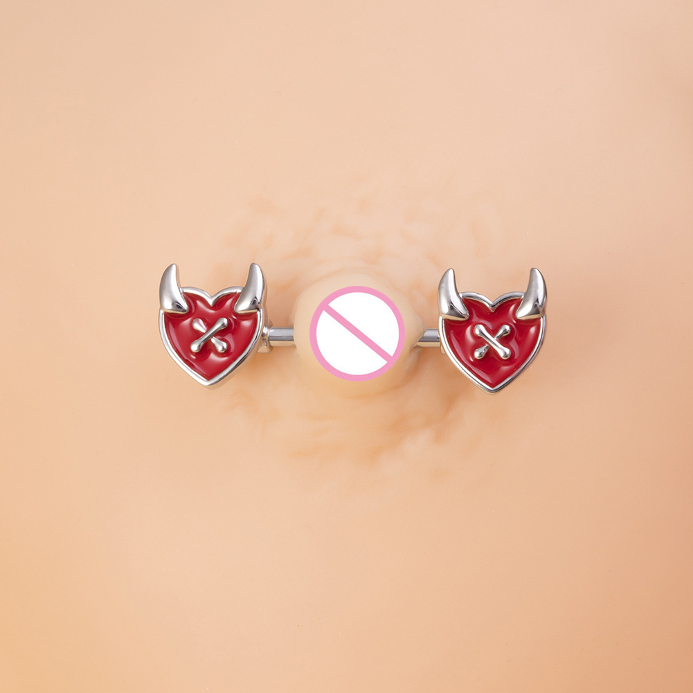 Fashion Heart Shape Stainless Steel Plating Adhesive nail 1 Piece