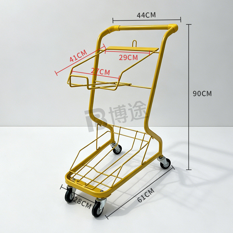 Carrito de Compra Doble de Acero para Adultos para Tiendas y Centros Comerciales