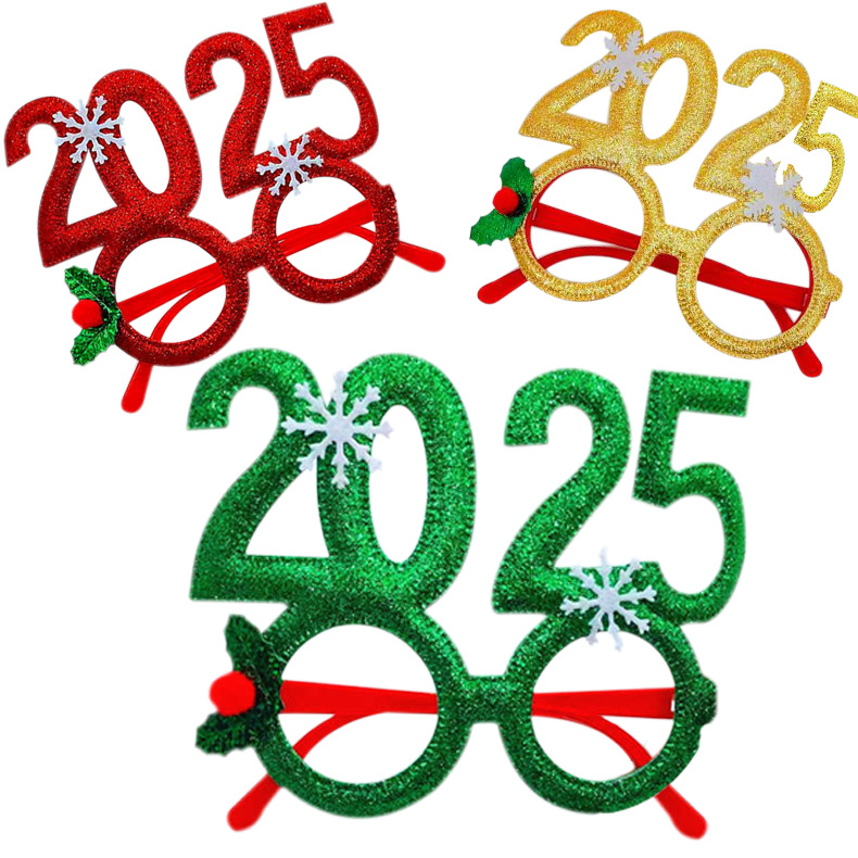 Nuevas gafas de Navidad transfronterizas accesorios de fiesta para adultos regalos de niños 2025 gafas de fiesta al por mayor