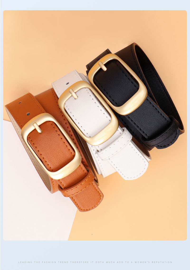 Fashionable and versatile women's belt with alloy pin buckle, simple belt for women, high-end decorative clothing belt_viptrois.com